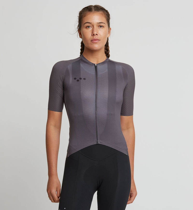 Pro Women's Pursuit Cycling Jersey - Charcoal | Best women's charcoal cycling jersey from Melbourne