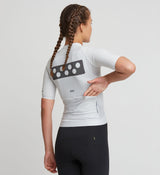 Pro Women's Pursuit Cycling Jersey - Chalk, Aerodynamic white, Italian fabrics, race-ready fit, reflective accents, 3x rear pockets.