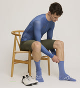 Essentials Men's Classic LS Cycling Jersey - Blue Smoke