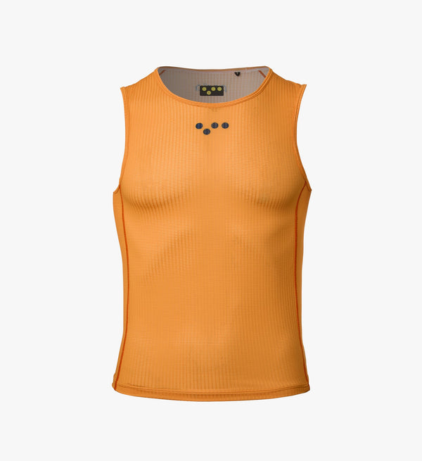 Men's Air Base Layer in Marigold: Lightweight, breathable mesh fabric for optimal cooling