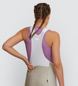 Back view of the Mauve Women's Air Cycling Base Layer, emphasizing the racer-back tank design and breathability