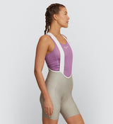 Side view of Women's Air Cycling Base Layer in Mauve, highlighting flatlock seams for a smooth, chafe-free fit