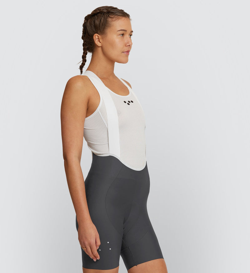 Photo of Essentials / Women's SuperFIT 2.0 Bib Short - Stormy, best, day, pad, comfort, bike, moisture wicking, padded, road, straps