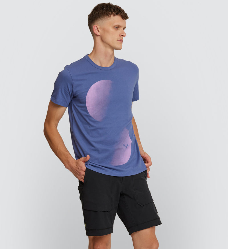 Pedla Logo Tee - Blue Smoke, 100% cotton in an isolated display