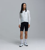 Men's long sleeve porcelain cycling jersey — form-fitting performance road jersey with SPF 50 breathable, moisture-wicking four-way stretch, side ventilation panels and silicone hem gripper