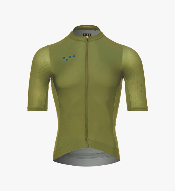 Moss Men's Classic Cycling Jersey: Breathable, SPF 50 protection, and four-way stretch fabric for summer riding