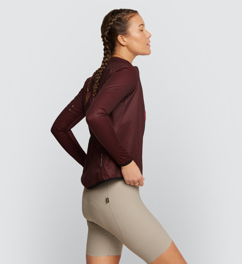 Essentials Women's Classic Jacket - Raisin, best waterproof cycling jacket for winter weather, perfect in rain and wind.