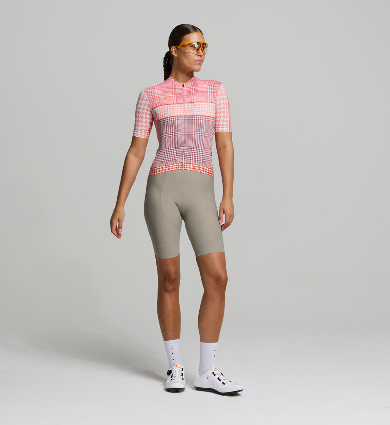 Women's Long Sleeve Cycling Jersey for training, aerodynamic fit, extended sleeves, four-way stretch, durable REPREVE® fabric, high-performance moisture management.