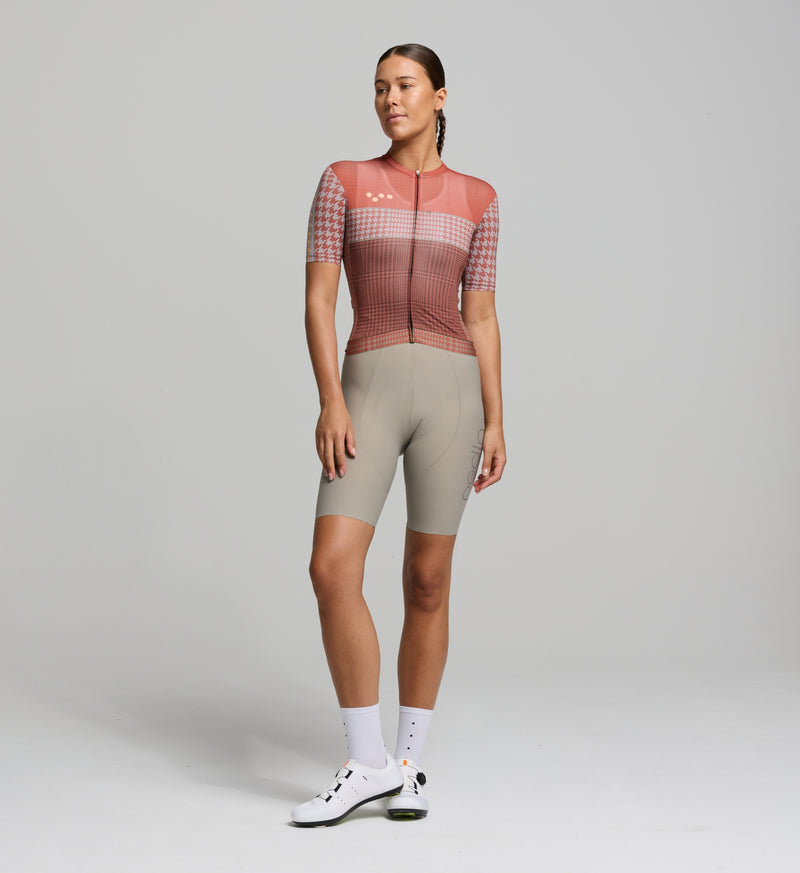 Women's Long Sleeve Cycling Jersey for training, aerodynamic fit, extended sleeves, four-way stretch, durable REPREVE® fabric, high-performance moisture management.