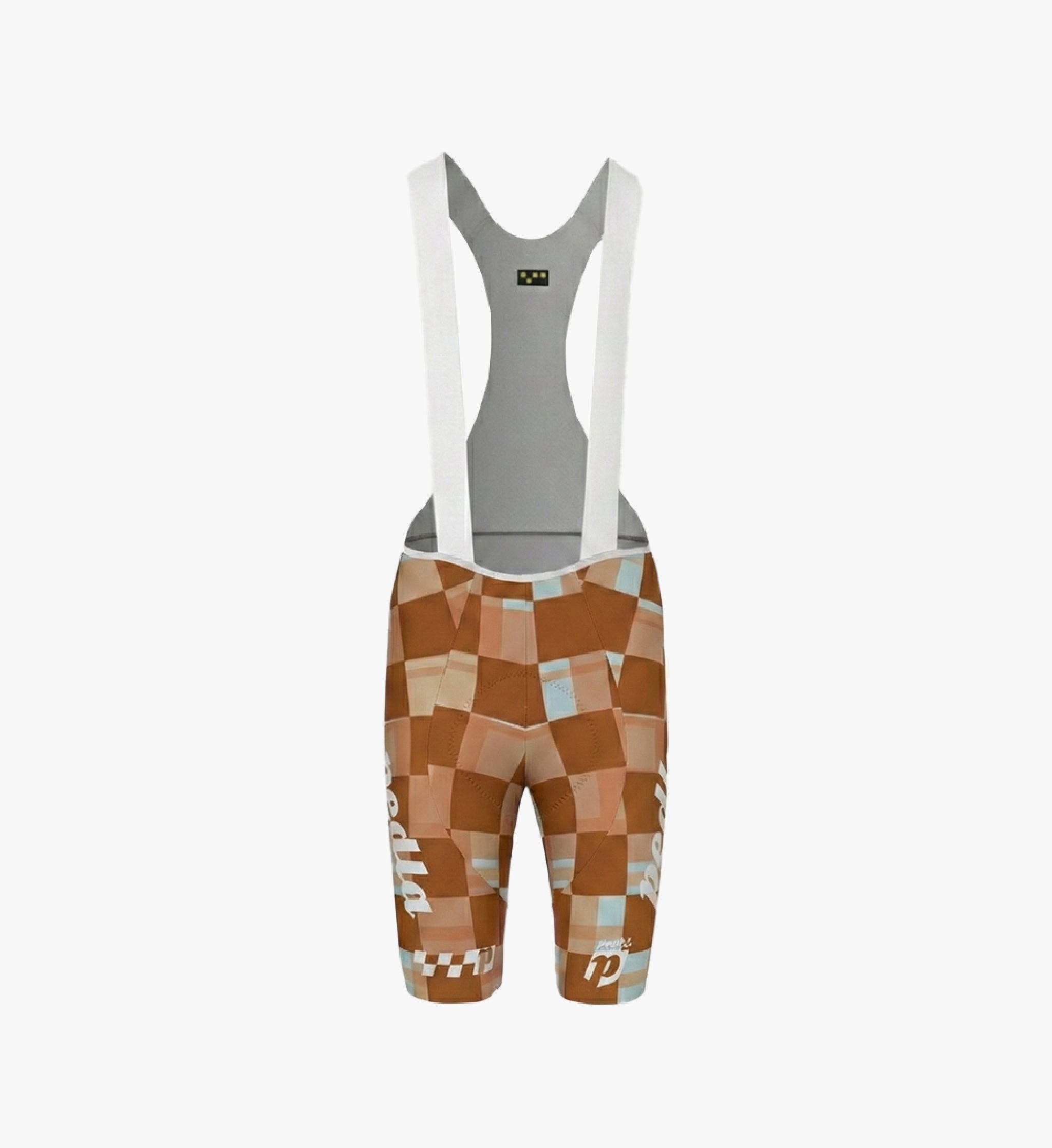 Men's SuperFIT 2.0 cycling bib shorts Checkers Amber Orange – The