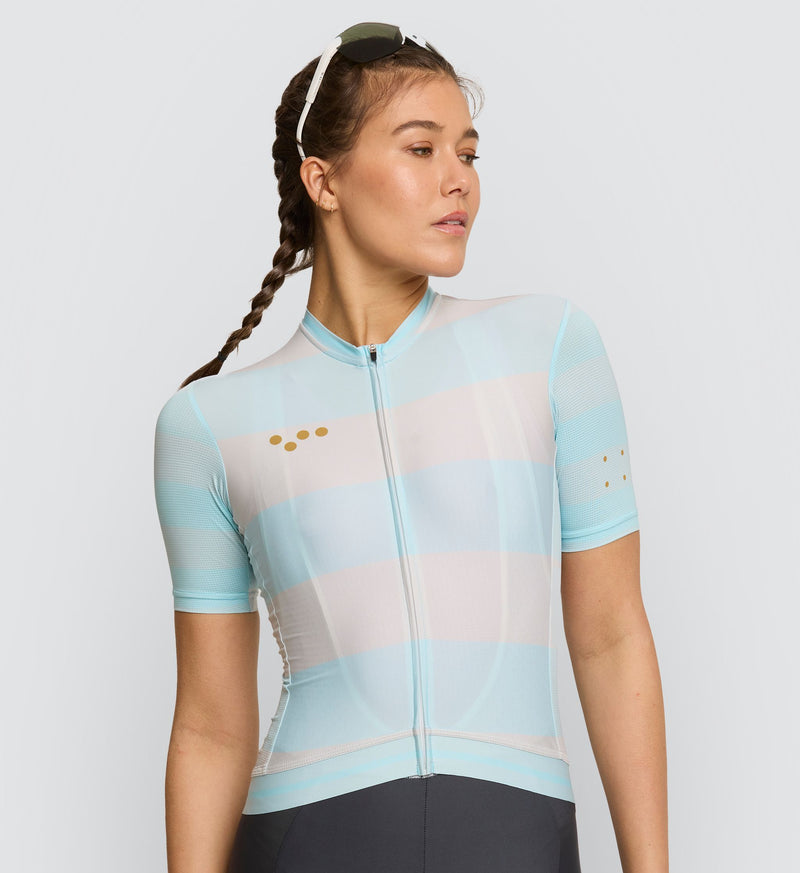 Photo of Heritage Womens Classic Cycling Jersey Seafoam front, best, bike, fit, day, road, sleeve, moisture wicking, form fitting
