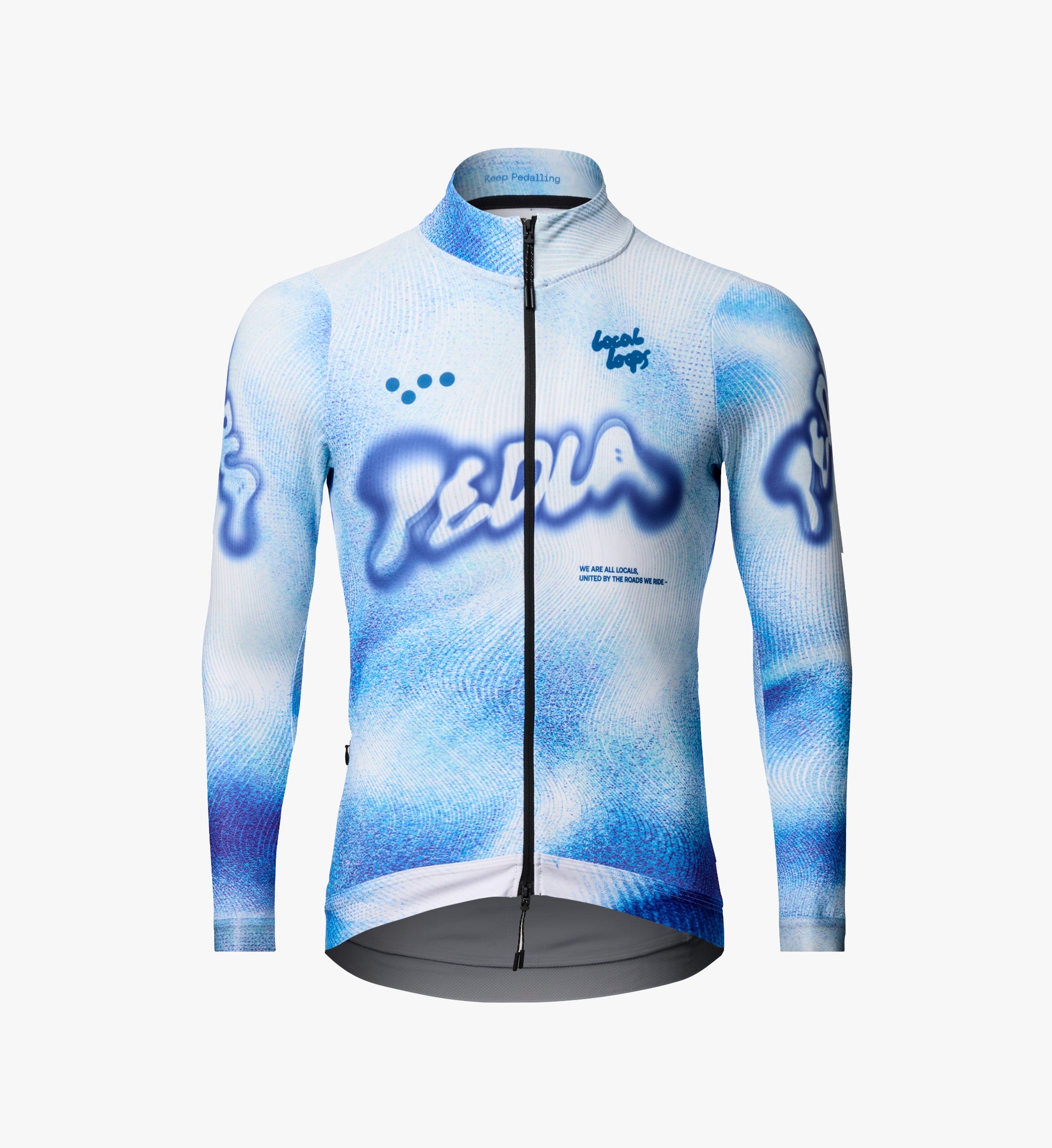 LOCAL LOOPS Men's Thermal Long Sleeve cycling jersey Blue