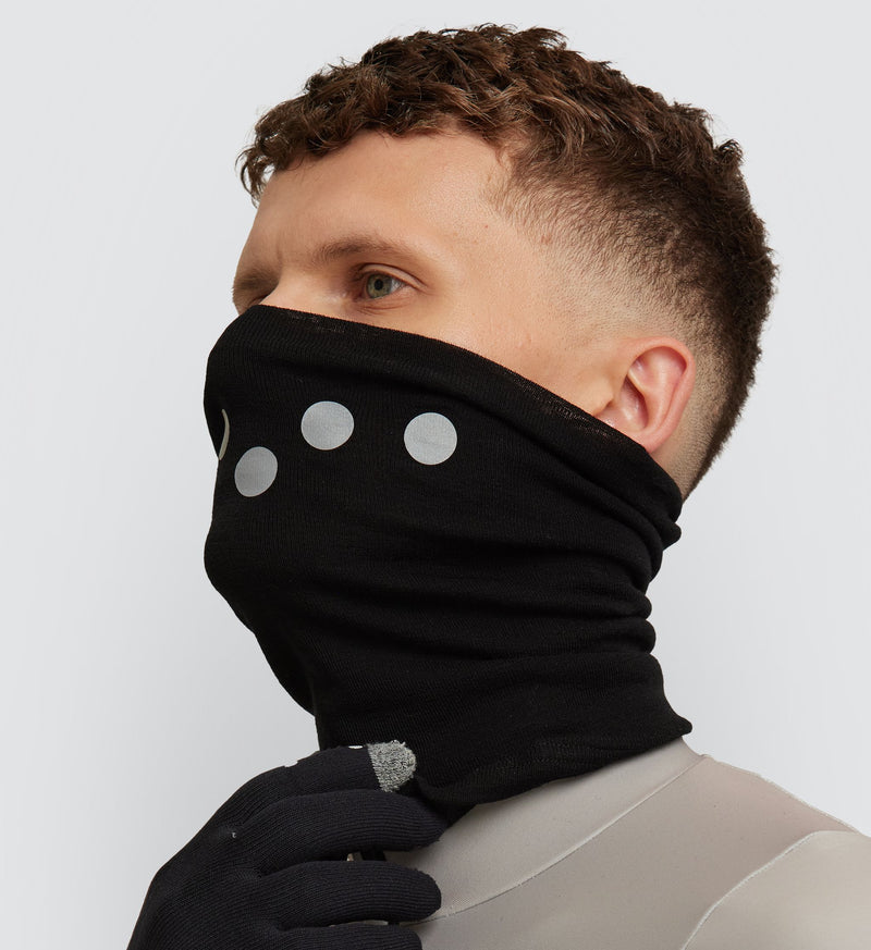 Photo of Pedla's Winter Essentials Merino Neck Gaiter - Black - model face