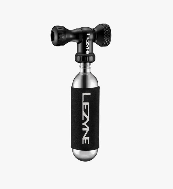 Lezyne Control Drv Co2 - Black, durable dispenser with control valve operation for easy inflation.