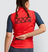 Photo of Pro Womens Deflect Cycling Gilet Poppy Red close up, vest, wind, weather, year round, best, winter, winder, rain, waterproof, windbreaker