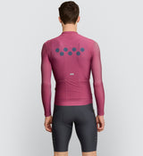 Essentials Men's Classic LS Cycling Jersey - Rose, improved fit, breathable fabric, SPF 50, quick drying, four-way stretch