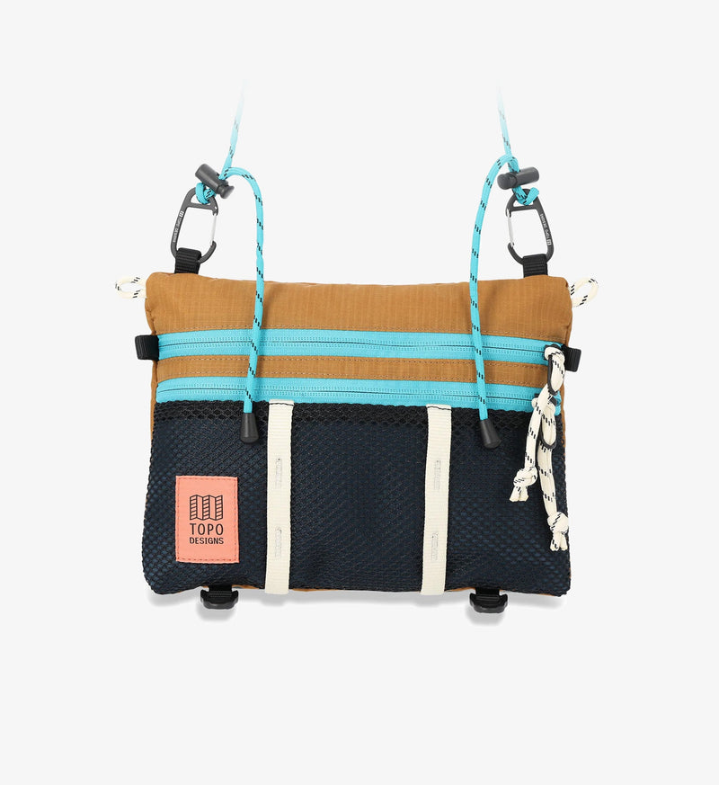 Topo Designs Mountain Accessory Shoulder Bag - Khaki, Recycled Nylon, Adjustable Strap, Zippered Pockets