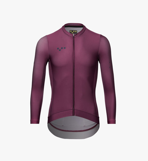 Essentials Men's Classic LS Cycling Jersey - Rose, improved fit, breathable fabric, SPF 50, quick drying, four-way stretch