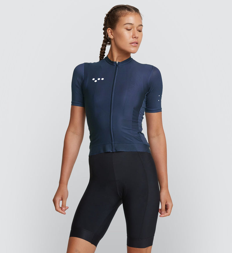 Core Women's Classic Cycling Jersey - Navy | LunaLUXE fit, SPF 50 fabric, quick-drying, four-way stretch