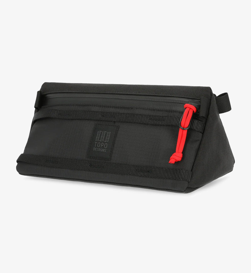 Topo Designs Bike Bag Mountain - Black, Versatile, Waterproof, Removable Strap, VELCRO® Attachment, Daisy Chain Webbing, Sustainable