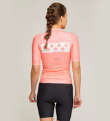 Women's LunaTECH Cycling Jersey - Coral, high-intensity, hot weather riding, sun-protecting Italian microfiber, lightweight tech, all-day comfort.