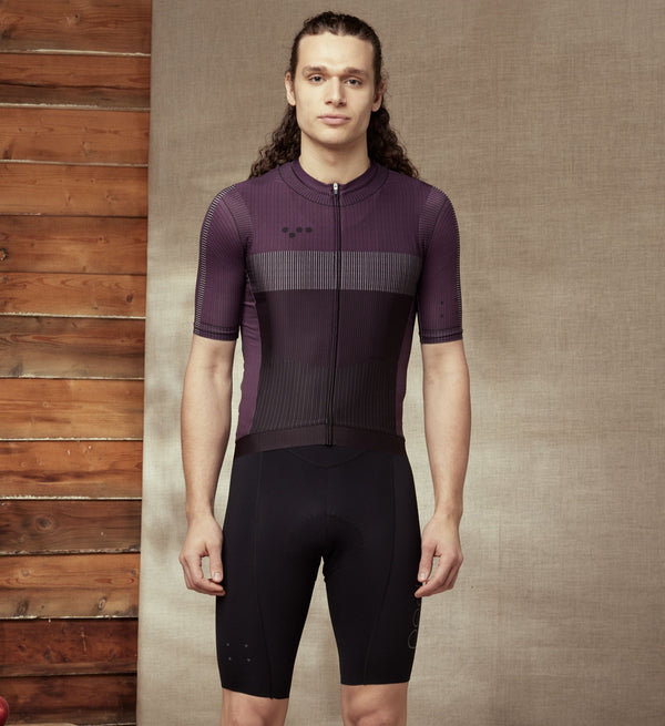 Machina Men's Classic Cycling Jersey - Aubergine, Breathable, SPF 50, Quick Drying, Comfortable Fit