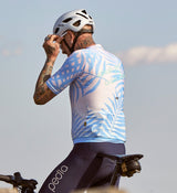 Vacation Men's Classic Cycling Jersey - Blue Steel: Perfect summer riding essential with SPF 50 fabric.