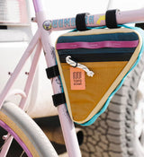 Topo Designs Frame Bike Bag - Black/Blue. Pack more for your ride.