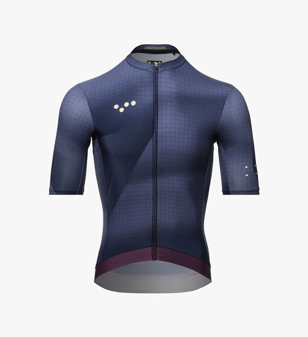 Kinetic Men’s Classic Cycling Jersey - Motion Navy, SPF 50 fabric, quick drying, four-way stretch