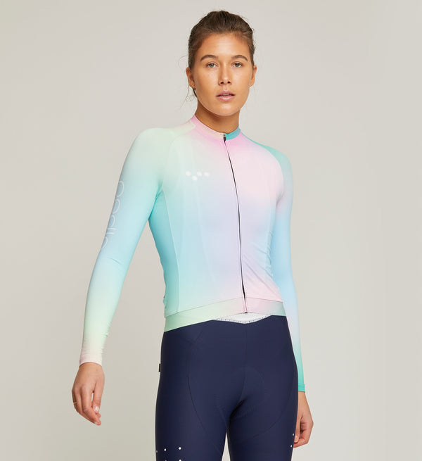 BOLD Women's Continental Cycling Jersey - Opalescent, midweight, reflective, breathable, versatile