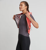 Pro Women's Pursuit Cycling Gilet Vest - Coral, Waterproof & Windproof, Reflective Accents, 3x Rear Pockets