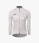 Pro Women's Pursuit LS Cycling Jersey - Chalk, aerodynamic, high-end Italian fabrics, race-ready fit, reflective accents.
