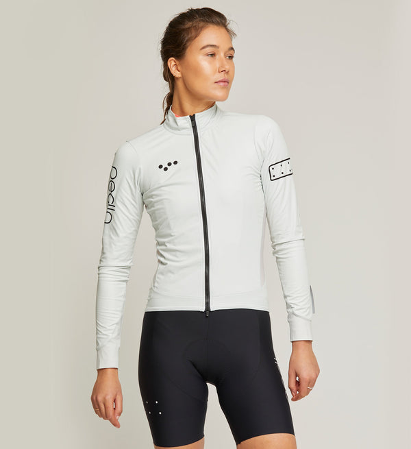 BOLD Women's MicroTECH Cycling Jacket - Off White, Lightweight & Water Resistant
