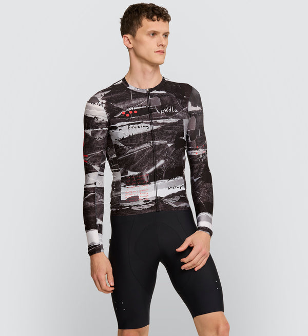 Photo of Archive Mens Cycling Long Sleeve Jersey Monochrome front, best, bike, fit, day, road, moisture wicking, form fitting