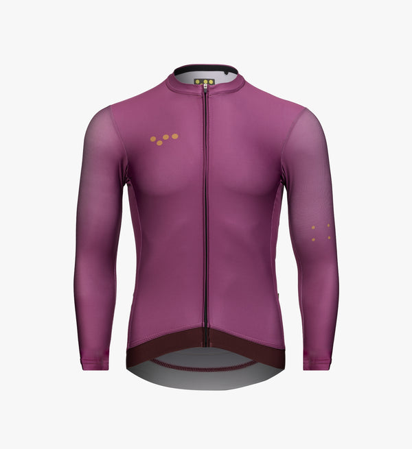 Men's Mulberry Long Sleeve Cycling Jersey - Form-Fitting and Breathable