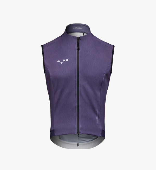 Men's Thermal Cycling Gilet in Dusk – lightweight winter vest with windproof, waterproof fabric and streamlined fit