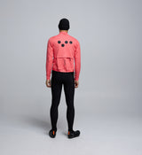 Back view of Coral Thermal Cycling Jacket – featuring reflective rear logo and large concealed zip pocket for secure storage