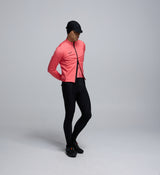 Side profile of Men's Coral Thermal Cycling Jacket – articulated fit with breathable stretch and reflective sleeve detailing