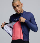 Detailed view of Chillblock fleece lining and SAB two-way zipper – providing warmth, ventilation, and control for winter cyclists