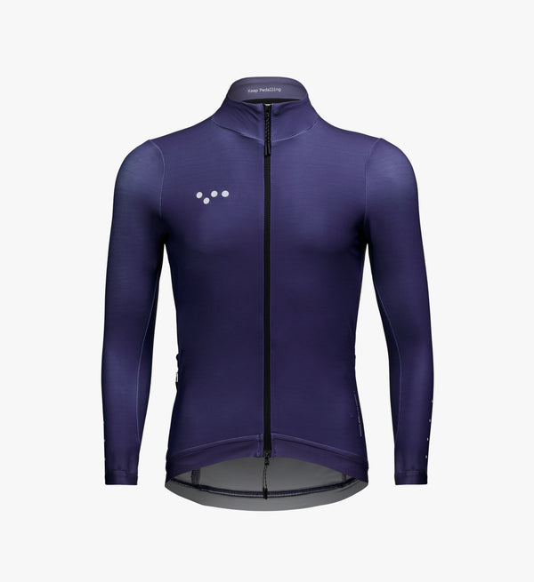 Men's Dusk Thermal Long Sleeve Cycling Jersey – premium winter cycling apparel with fleece interior and streamlined silhouette