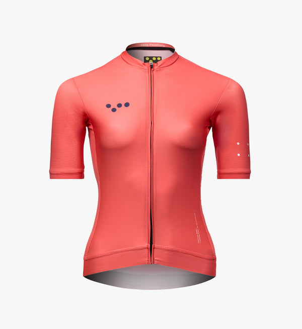 Women's Classic Cycling Jersey in Coral – SPF 50-rated performance jersey with sleek silhouette and premium fabric for all rides