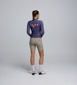 Rear view of Women's Dusk Classic Long Sleeve Jersey – ergonomic seam lines and silicone hem gripper for a secure cycling fit