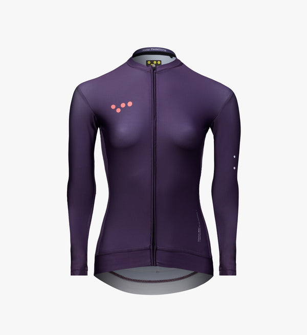 Women's Classic Long Sleeve Cycling Jersey in Dusk – versatile and stylish jersey with SPF 50 fabric and sleek performance fit