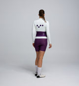 Back view of Women's Midweight Long Sleeve Jersey in Porcelain – four-pocket system with reinforced construction for daily riding use