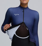 Close-up of Chillblock fleece and SAB two-way zipper – engineered for deep winter comfort and ventilation control during long rides