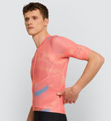 Photo of Beyondism Mens Air Cycling Jersey Nectarine side, best, bike, fit, day, road, sleeve, moisture wicking, form fitting