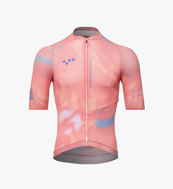 Photo of Beyondism Mens Air Cycling Jersey Nectarine silo, best, bike, fit, day, road, sleeve, moisture wicking, form fitting