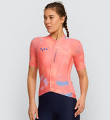 Photo of Beyondism Womens Classic Cycling Jersey Nectarine front, best, bike, fit, day, road, sleeve, moisture wicking, form fitting