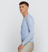 Side view of Men's Sky Air LS Jersey highlighting breathable underarm mesh and elongated sleeves