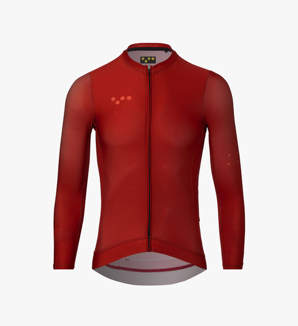 Astro Dust Essentials Men's Classic Long Sleeve Cycling Jersey displayed on a clean background, featuring SPF 50 breathable fabric and moisture-control for optimal summer riding.